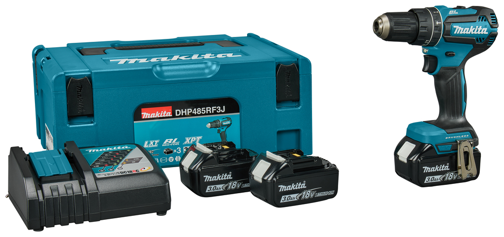 Makita DHP485RF3J Taladro/atornillador de impacto 18V 3 x 3.0Ah Li-ion en MBox