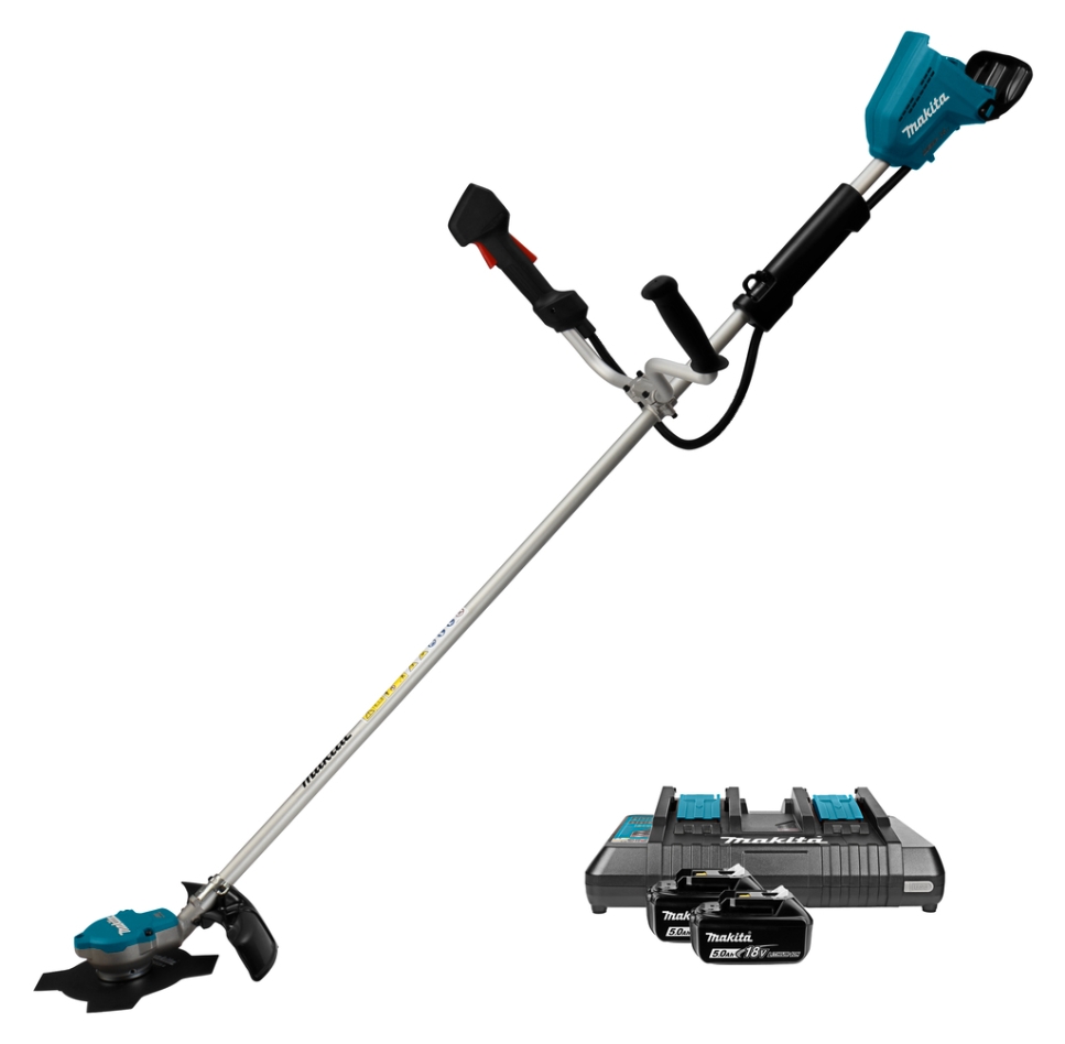 Makita DUR368APT2 Recortadora a batería U-Grip 2 x 18 Volt 5.0Ah Li-ion