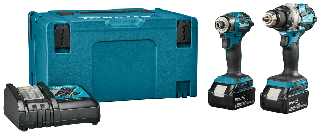 Makita DLX2528TJ Combiset - DHP489 Martillo perforador sin cable + DTD173 Atornillador de impacto sin cable 18V 5.0Ah Li-Ion en Mbox