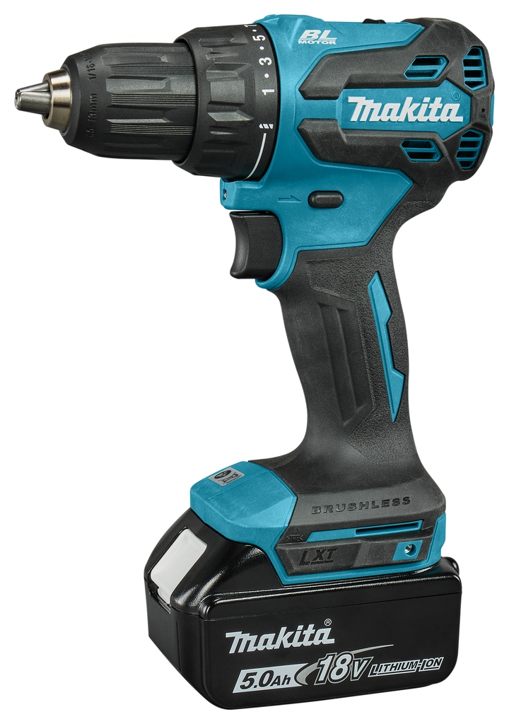 Makita DDF490RTJ Taladro atornillador LXT 18 V incl. 2 x 5,0Ah y cargador rápido en Mbox