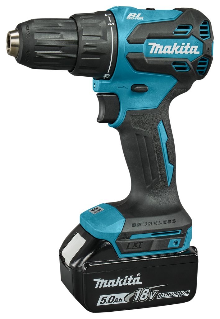Makita DHP490RTJ Taladro atornillador a batería LXT 18V 2x batería 5,0Ah y cargador rápido en Mbox