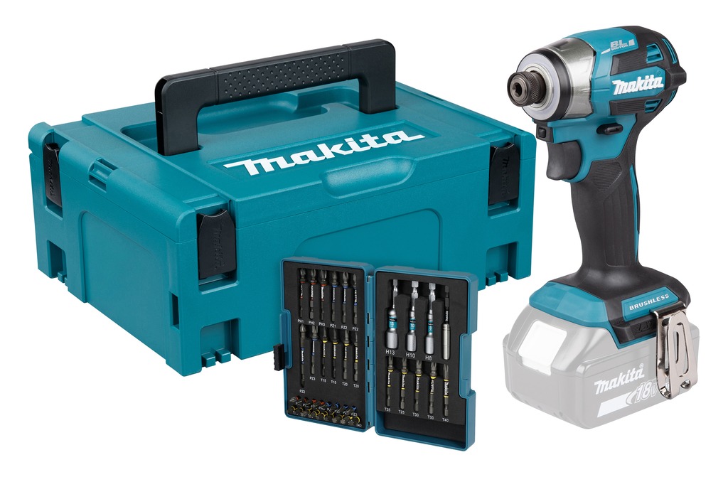 Makita DTD173ZJX2 Atornillador de impacto inal&aacute;mbrico LXT 18V sin bater&iacute;a ni cargador en Mbox + juego de puntas Impact Premier