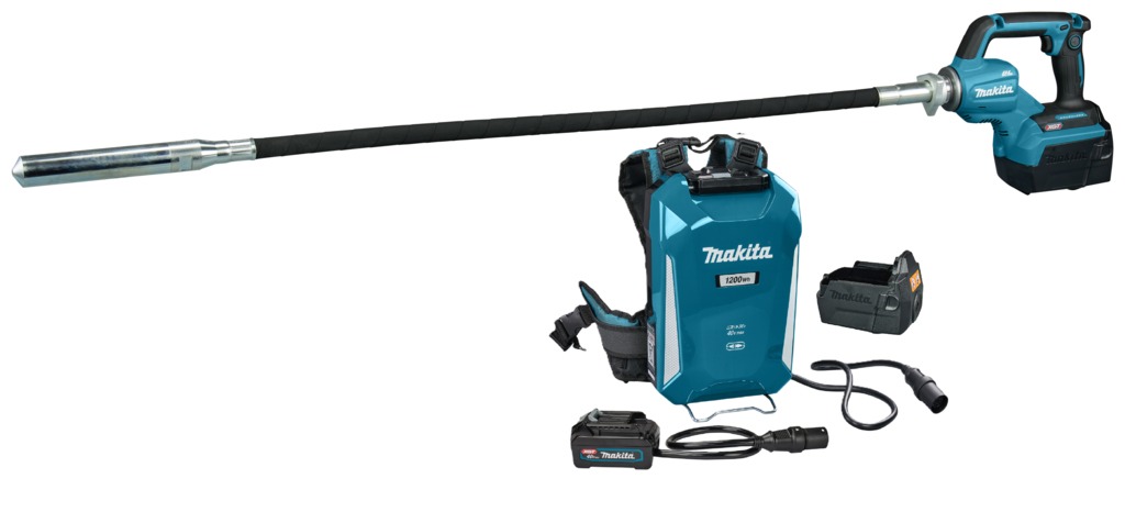 Makita VR004GX001 XGT 40V Max Accu Aguja vibratoria para hormig&oacute;n 1200 mm incl. PDC1200 en caja