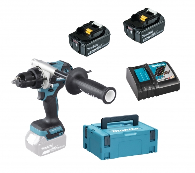 Makita DHP492RTN Taladro/atornillador de impacto LXT 18V 2x 6,0 Ah y cargador rápido en Mbox