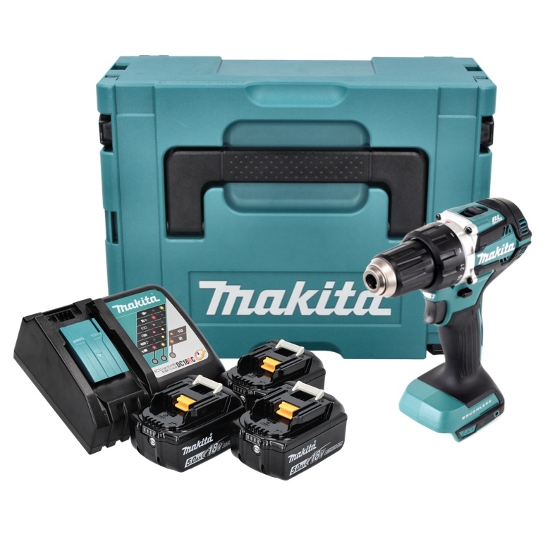 Makita DDF484RT3J Taladro sin cable 18V 5.0 AH Li-ion + 3ª batería