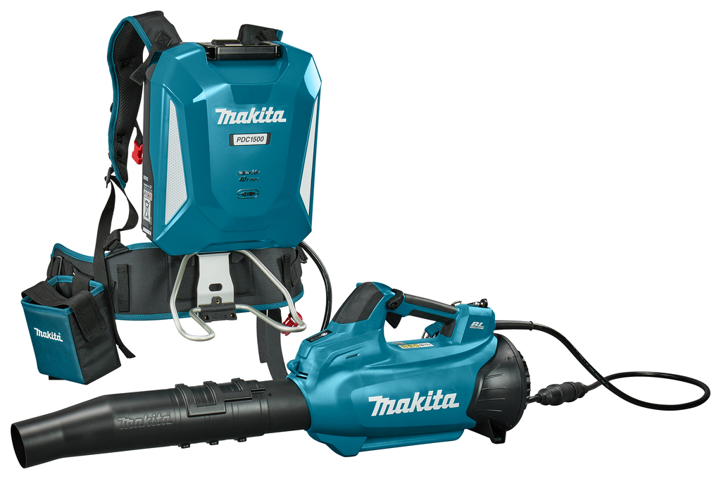 Makita UB003CZNL1 36 V Soplador de hojas de montaje posterior tipo conector + PDC1500 Batería posterior