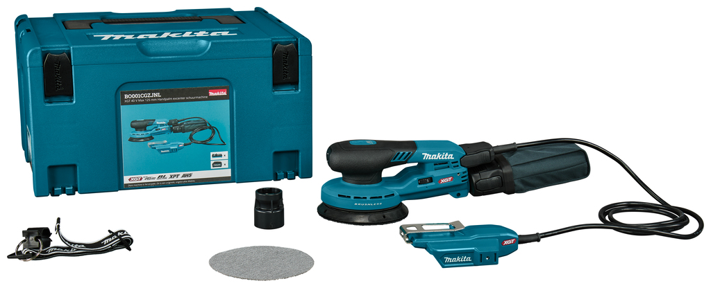 Makita BO001CGZJNL Lijadora excéntrica XGT 40 V Max 125 mm Palm sin batería ni cargador en Mbox