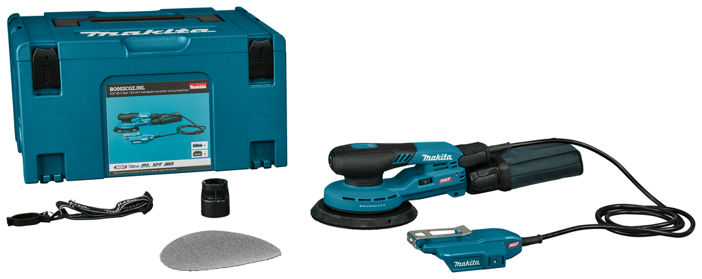 Makita BO002CGZJNL Lijadora excéntrica XGT 40 V Max 150 mm Palm sin batería ni cargador en Mbox