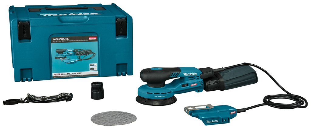 Makita BO003CGZJNL Lijadora excéntrica XGT 40 V Max 125 mm Palm sin batería ni cargador en Mbox