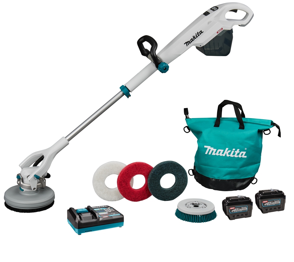 Makita PS001GL2NL1 XGT 40 V Max fregadora/pulidora sin cable 2x 40V 8.0Ah baterías y cargador rápido en caja