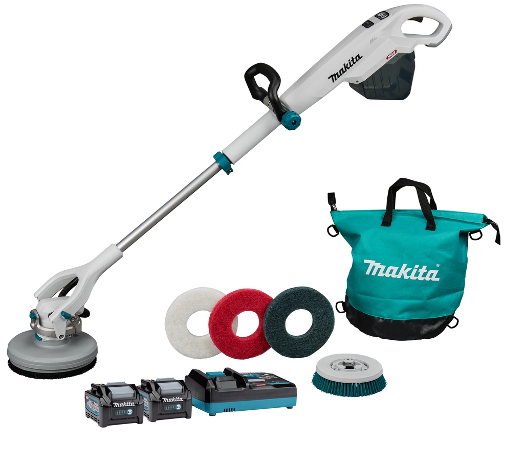Makita PS001GM2NL1 XGT 40 V Max fregadora/pulidora sin cable 2x 40V 4.0Ah batería y cargador rápido en caja