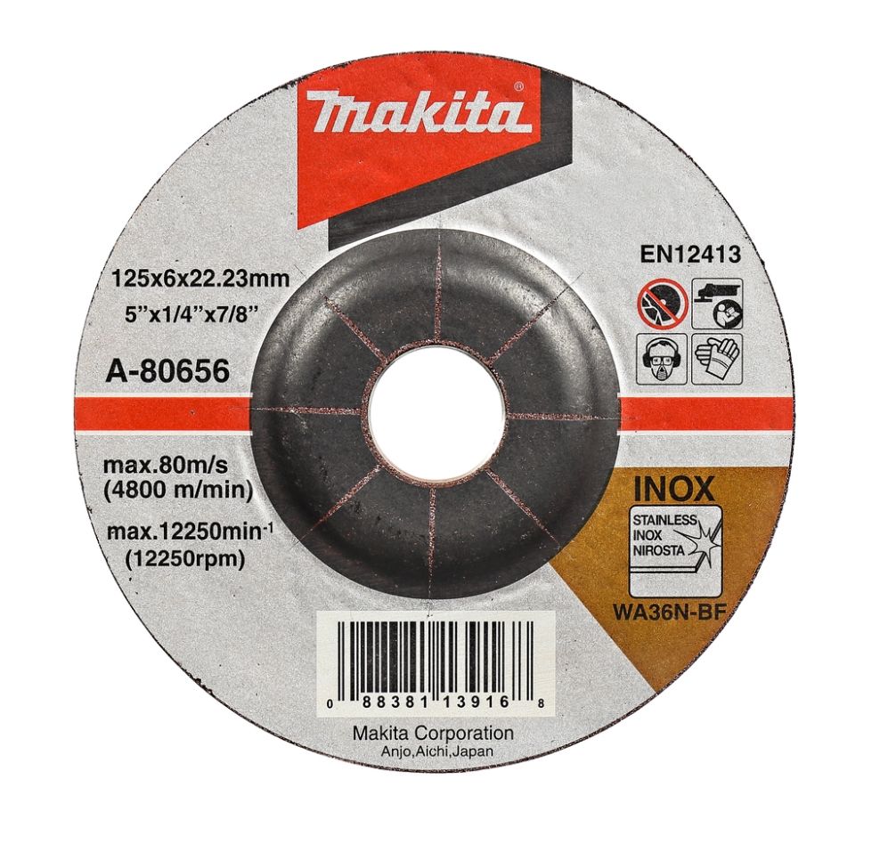 Makita Accesorios A-80656 Muela 125x6mm acero inoxidable