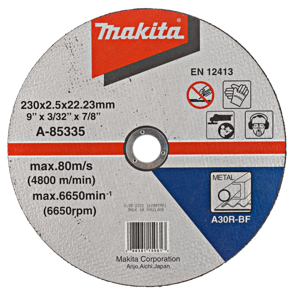 Makita Accesorios A-85335 Disco de corte Metal 230 x 22,2 mm 1 pieza