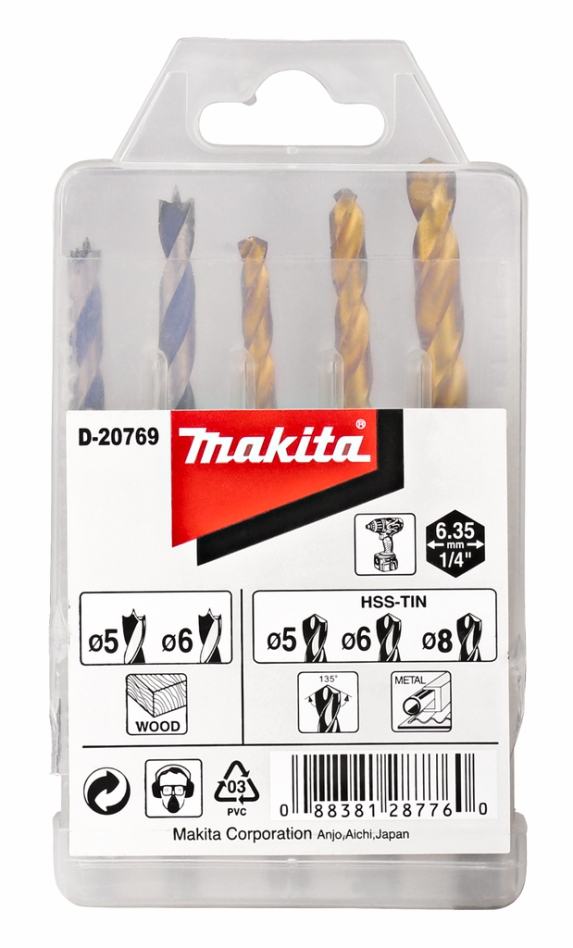 Makita Accesorios D-20769 Juego de brocas 1/4" Forma E