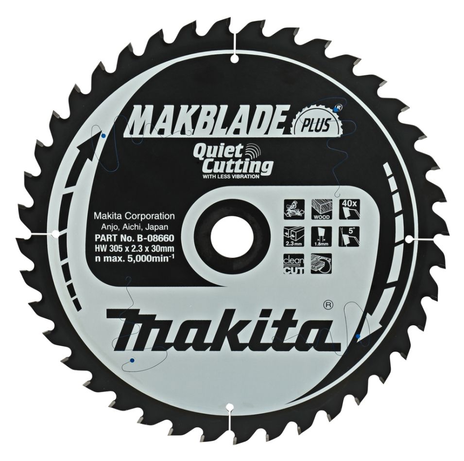 Makita Accesorios B-08660 Hoja de sierra HM Silencio