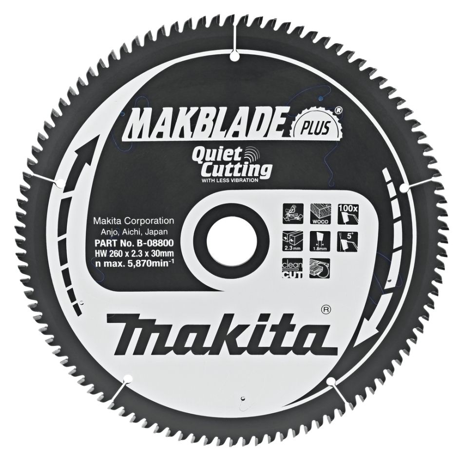 Makita Accesorios B-08800 Hoja de sierra HM Silencio