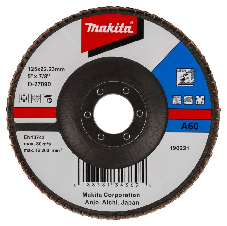 Makita Accesorios D-27090 Disco de láminas 125x22 K60