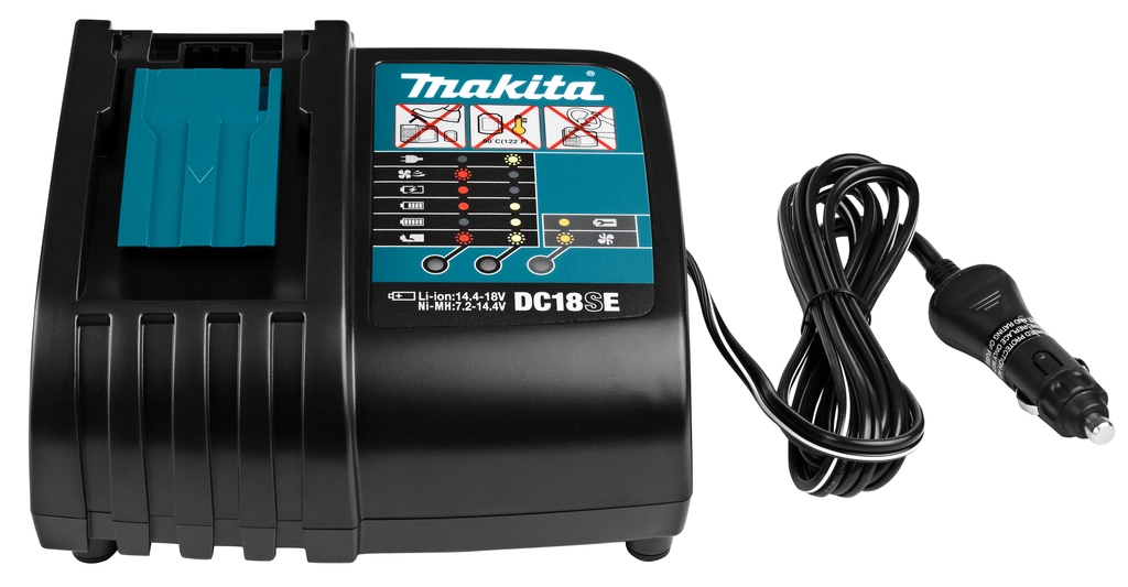 Makita Accesorios 194621-9 DC18SE Cargador de coche 9,6-18 voltios Li-ion/Ni-MH Deslizante