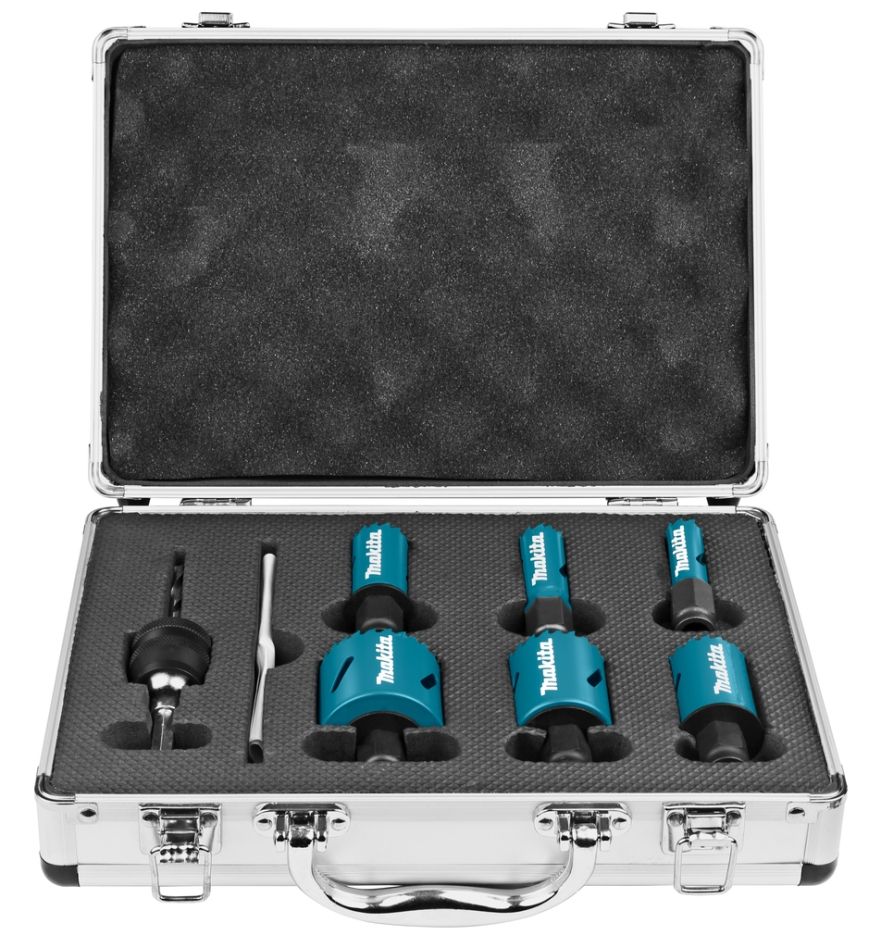 Makita Accesorios B-11972 EZY Juego de sierra de corona de 8 piezas Electricista