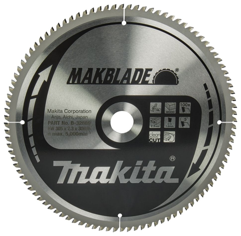 Makita Accesorios B-32889 Hoja de sierra HM para madera 305 x 30 x 100T