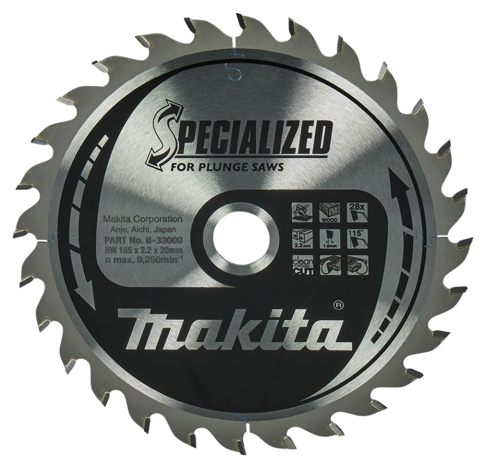 Makita Accesorios B-33009 Hoja de sierra HM Specialized 165 x 20 x 28T