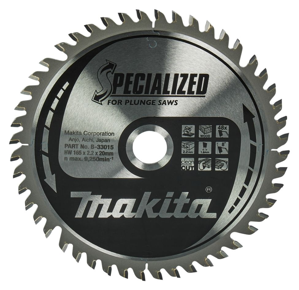 Makita Accesorios B-33015 Hoja de sierra HM Specialized 165 x 20 x 48T