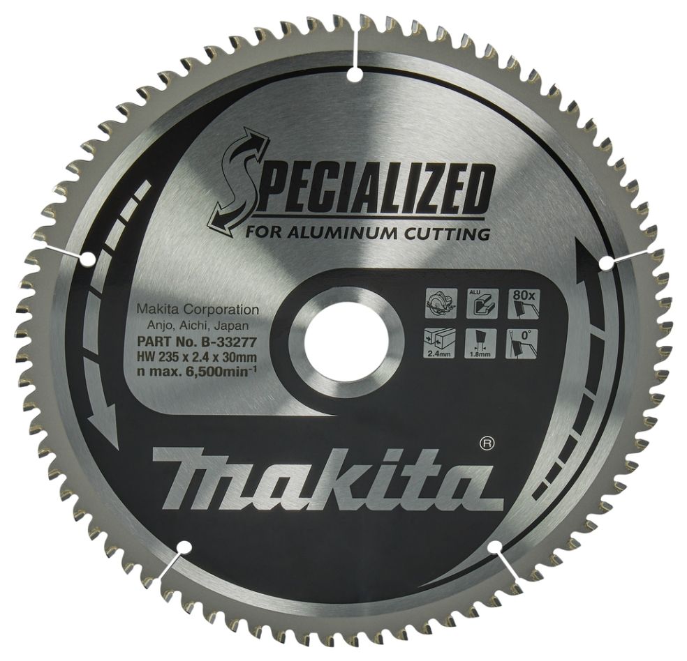 Makita Accesorios B-33277 Hoja de sierra HM Spec. Aluminio 235 x 30 x 80T