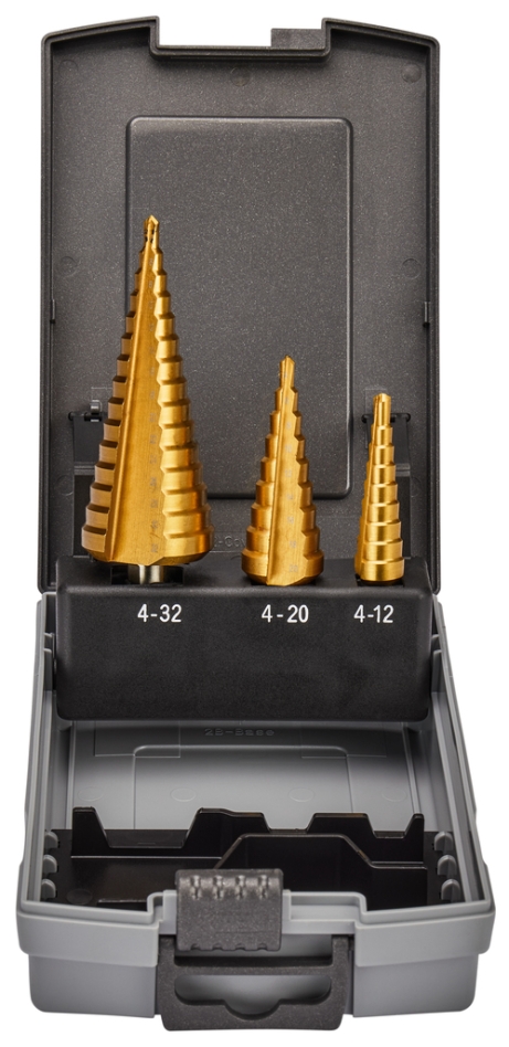 Makita Accesorios D-46573 Juego de brocas escalonadas HSS-TiN de 3 piezas