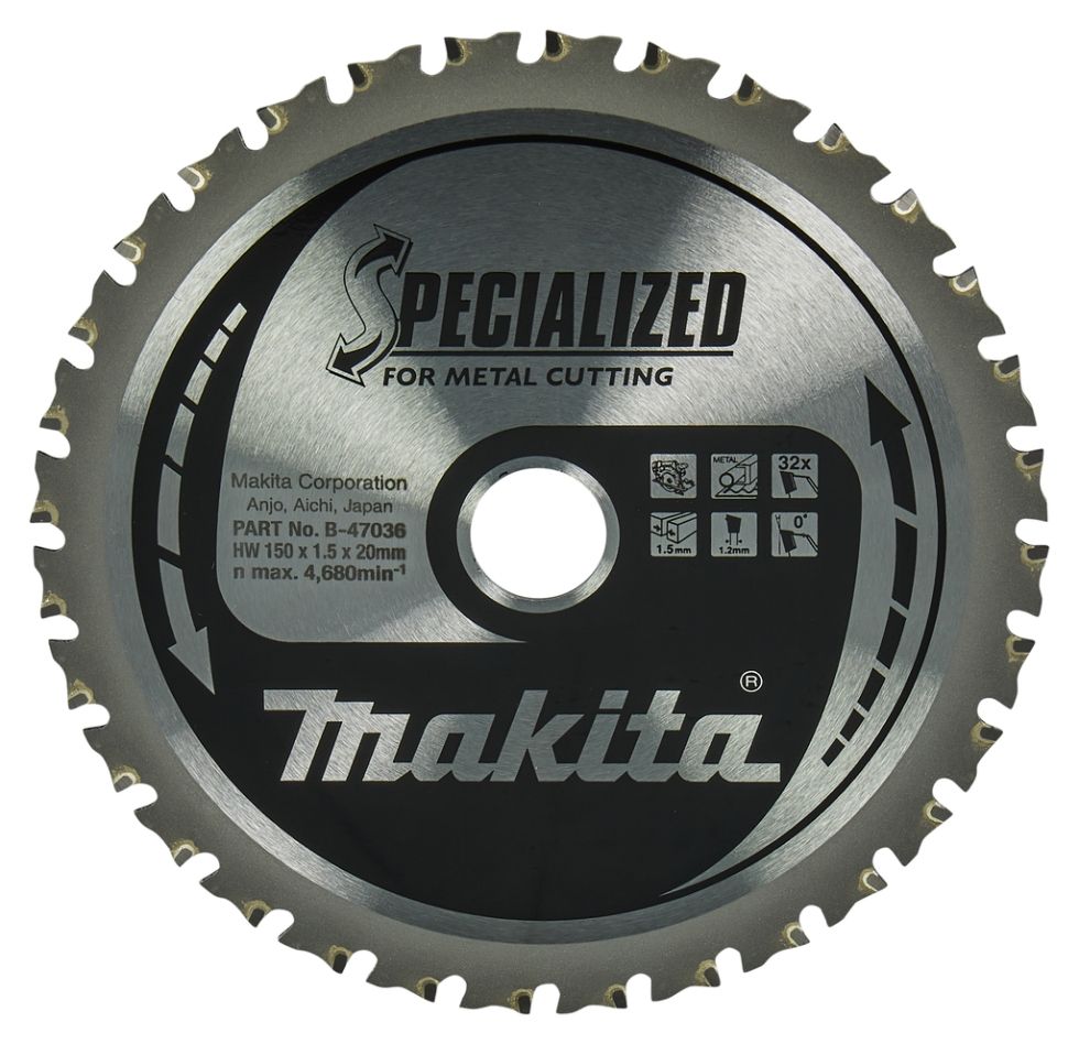 Makita Accesorios B-47036 Hoja de sierra 150x20x32 para cortar metales