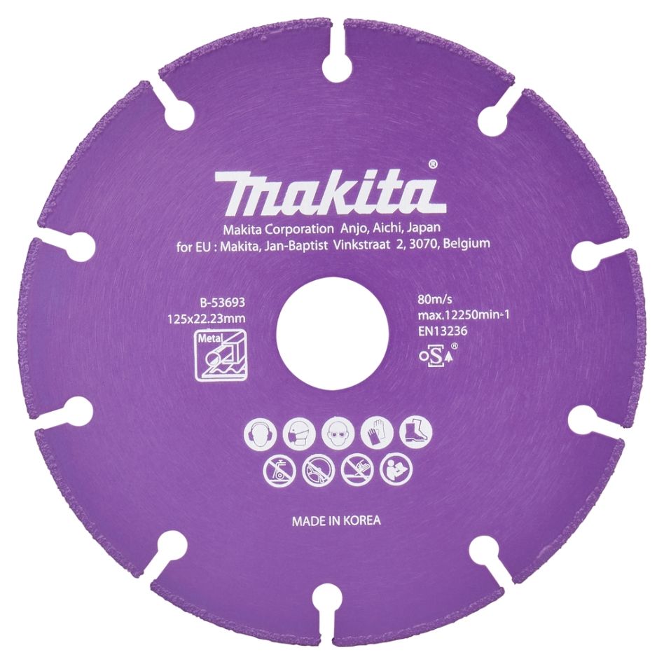 Makita Accesorios B-53693 Disco de corte Acero 125 x 22,23 x 1,3 mm