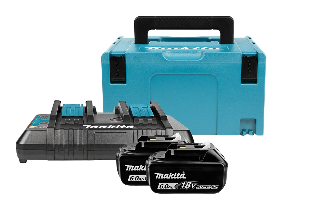 Makita Accesorios 198077-8 Kit de inicio LXT DC18RD + 2x BL1860B