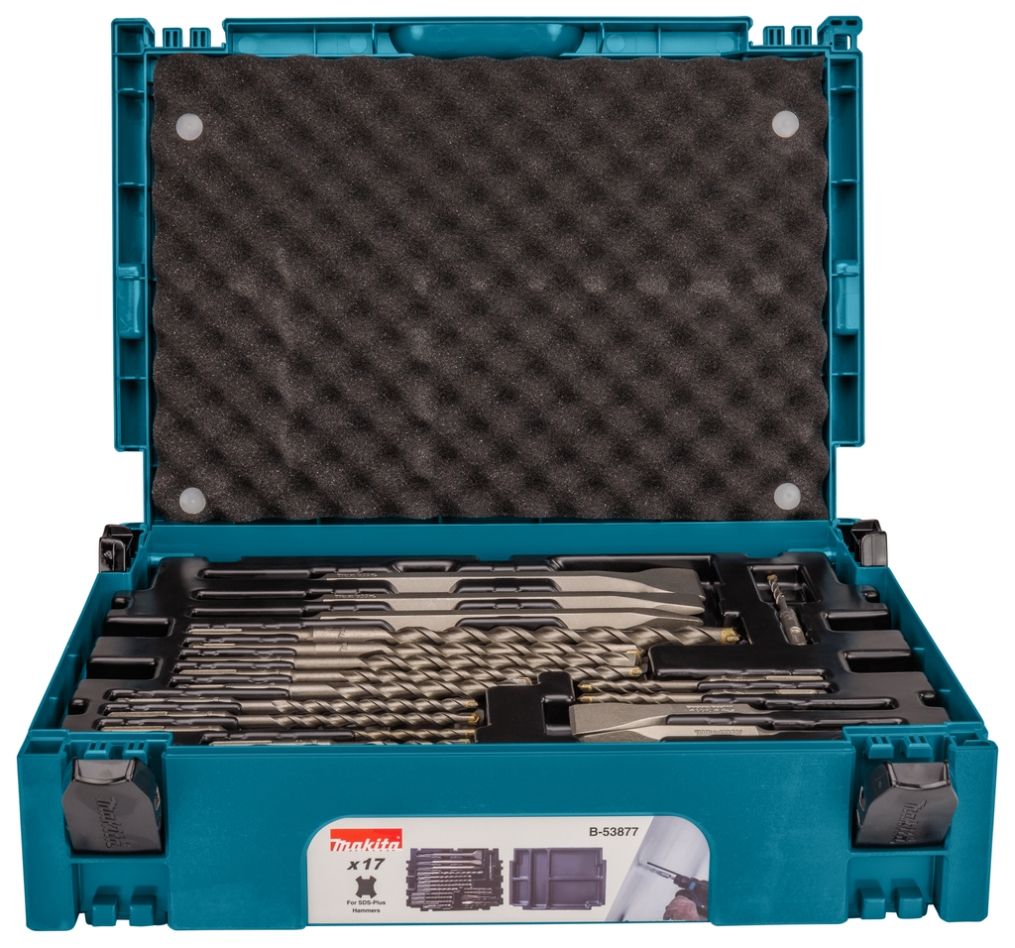 Makita Accesorios B-53877 Juego de brocas y cinceles SDS-PLUS de 17 piezas en Mbox1