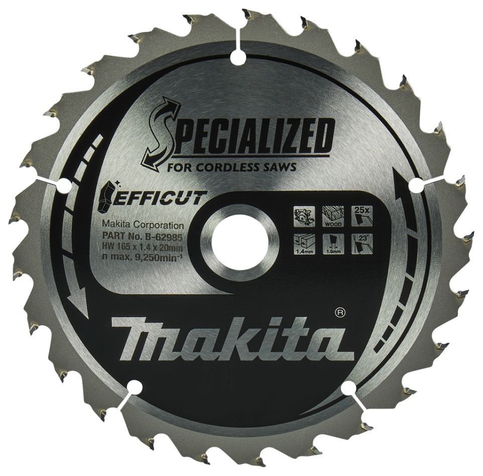 Makita Accesorios B-62985 Makita  Hoja de sierra circular especializada 165 x 20 x 1,4 mm