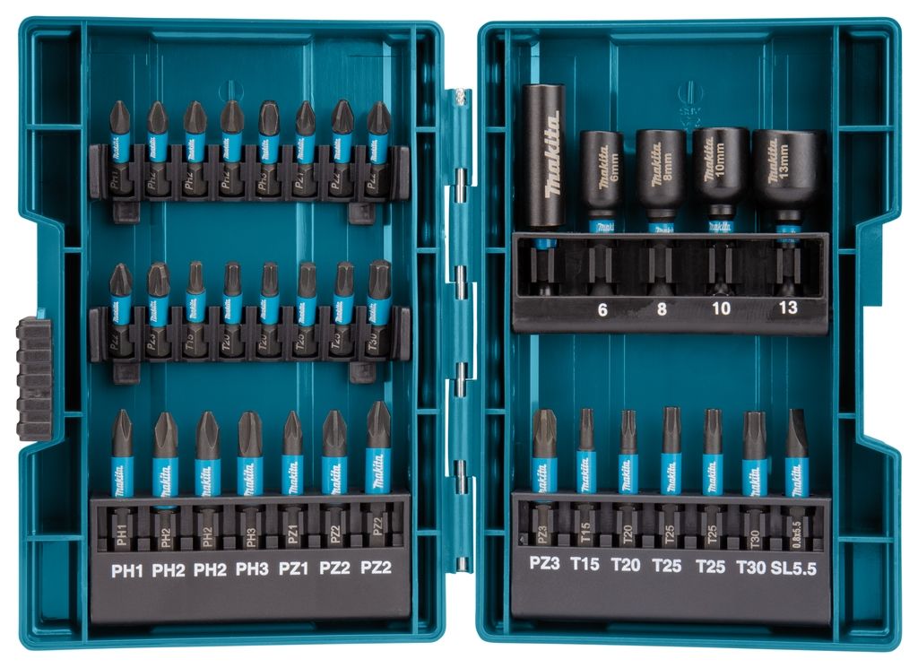 Makita Accesorios B-66880 Juego de puntas para tornillos de impacto de 35 piezas X Impact Negro