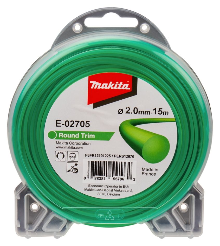 Makita Accesorios E-02705 Alambre de corte Verde 2mm x 15 m redondo