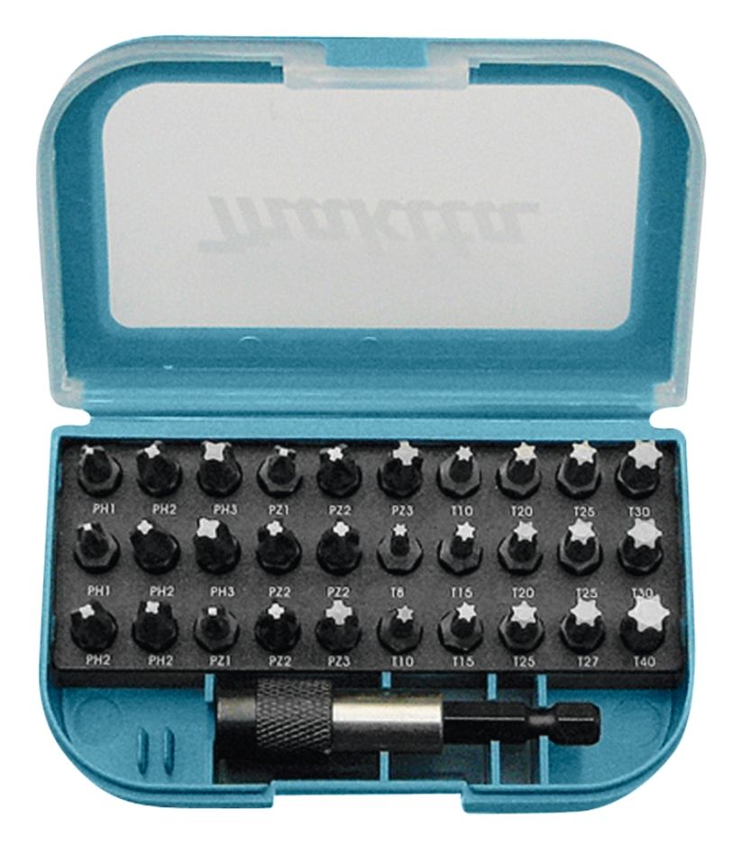 Makita Accesorios P-73374 Juego de brocas de 31 piezas en caja de plástico con clip para cinturón.