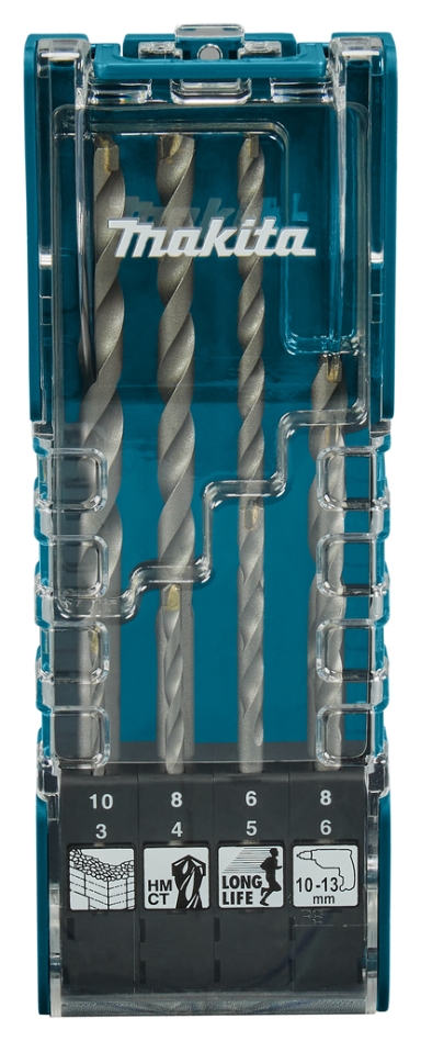 Makita Accesorios E-15861 Juego de brocas para piedra en estuche de plástico Juego de 8 piezas