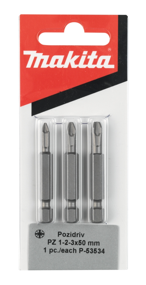 Makita Accesorios P-53534 Juego de puntas de destornillador de torsión de 3 piezas Pozidrive