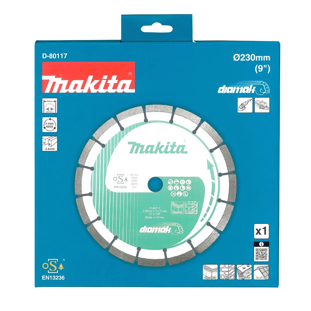 Makita Accesorios D-80117 Disco diamantado 230x22,23x2,4mm segmentado 