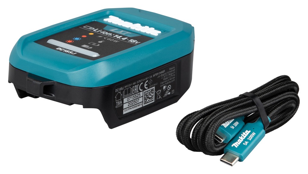 Makita Accesorios 1916D9-8 Cargador USB-C LXT DC18SJ con cable USB-C PD