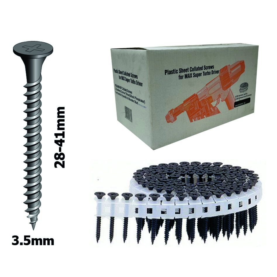 Max SPS90002 Tornillos metálicos en bobina para HVR41G4 - 3,5x41mm