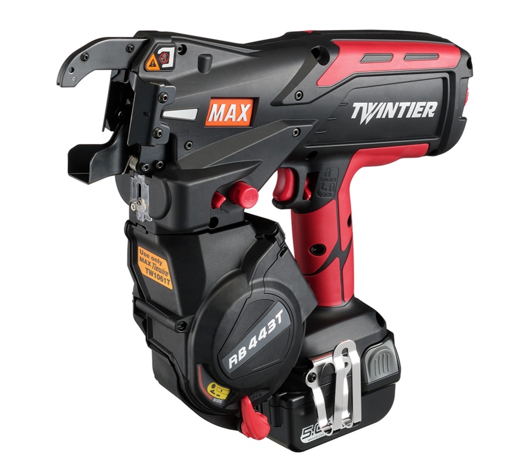 Max TRB94017 RB443T Trenzadora Accu Twintier 14V 44 mm incl. baterías y cargador en maletín