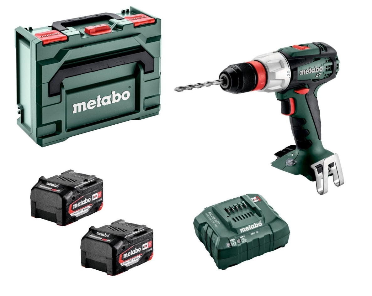 Metabo 602104500 BS18LT Taladro rápido sin cable 18 voltios 4,0 AH Li-ion