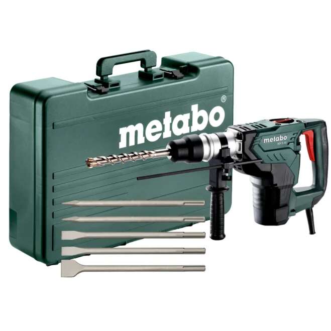 Metabo 691057000 Martillo combinado KH 5-40, 7,1 J, 1100 W, en malet&iacute;n + juego de cinceles de 5 piezas