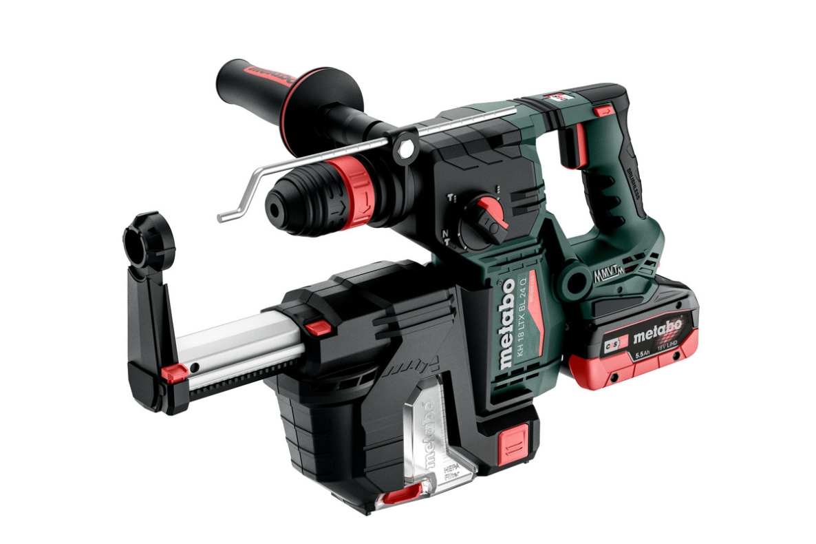Metabo 601714930 Martillo combinado sin cable KH 18 LTX BL 24 con aspiración ISA 18 LTX 24 SDS-Plus 18V 5,5Ah LiHD