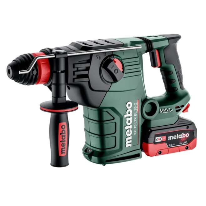Metabo 600813810 Martillo combinado KH 18 LTX BL 35 Q Accu 2x baterías 18V LiHD 8,0 Ah y cargador rápido ASC 145 en metaBOX