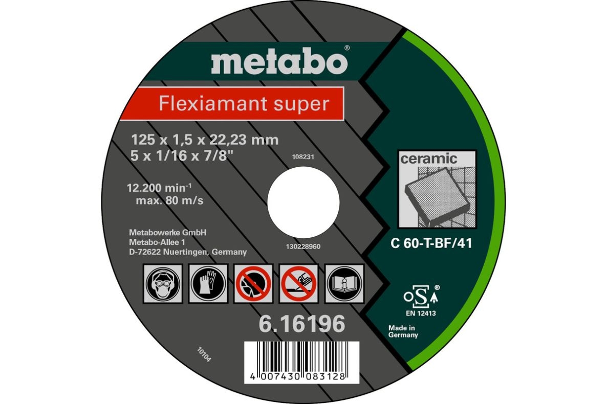 Metabo Accesorios 616196000 Disco de corte Ø 125x1,5x22,2mm piedra Flexiamant super