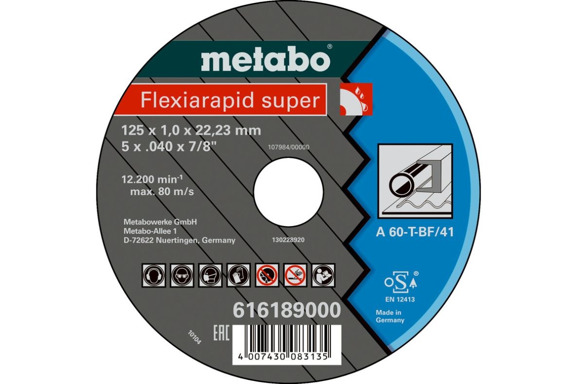 Metabo Accesorios 616189000 Disco de corte Ø 125x1,0x22,2mm acero Flexiamant super