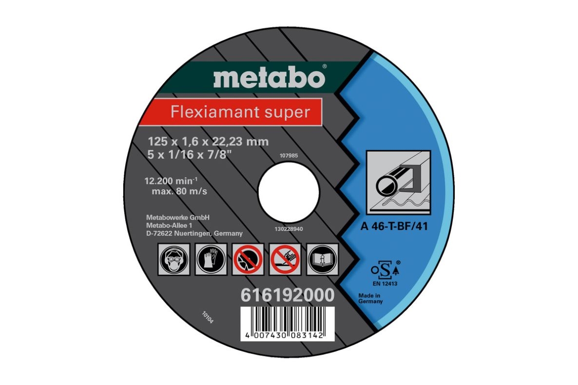 Metabo Accesorios 616192000 Disco de corte Ø 125x1,6x22,2mm acero Flexiamant super