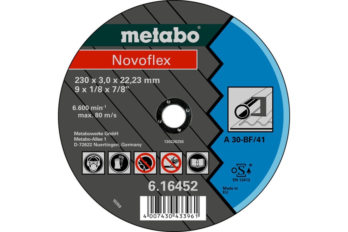 Metabo Accesorios 616477000 Disco de corte Ø 230x3,0x22,2mm acero Novoflex